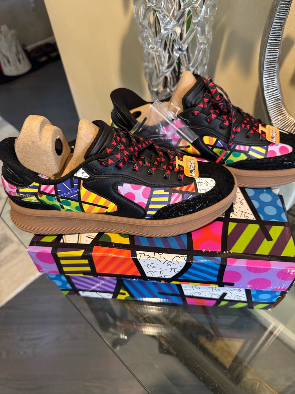 Sketchers Britto Landscape  Casual Sneakers -Black & Multi 9.5M